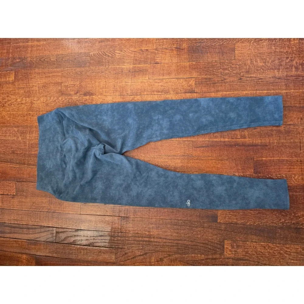 Alo Denim Acid Washed Style Tie Dye Gray Athletic Outdoor‎ Leggins sz S